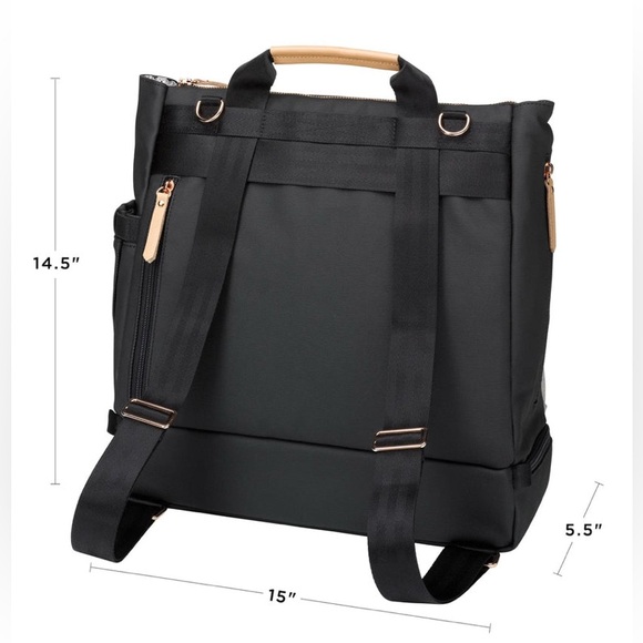 Petunia Pickle Bottom Pivot Diaper Bag Backpack Sand and Black New - Picture 5 of 16